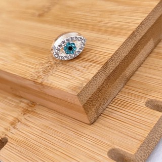 Berloque Separador Olho Grego Cravejado Banhada em Prata 925 em Oferta na Shopee