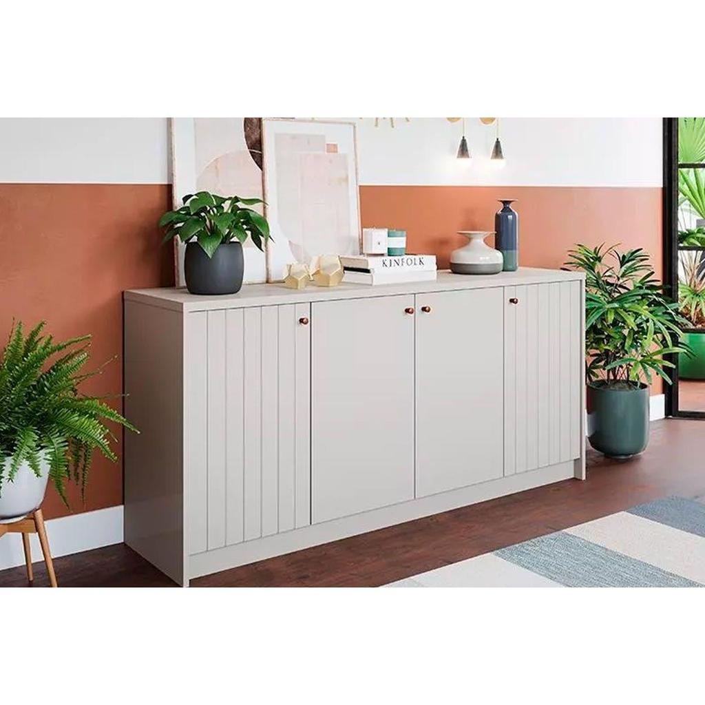 Buffet de Sala Jantar Lia 4 Portas Off White - Cimol em Oferta na Shopee