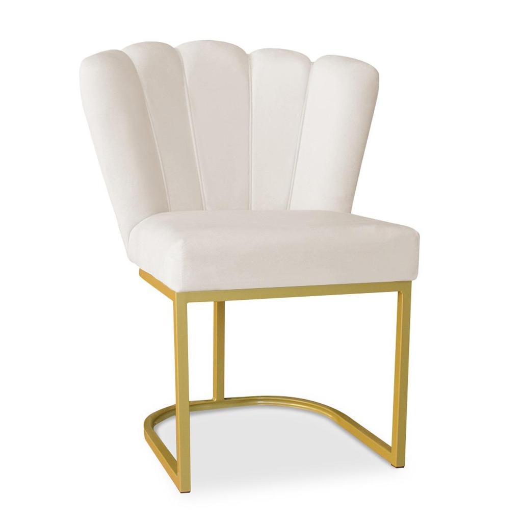 Poltrona Pétala Decorativa Pé Metal Dourado Luxo Penteadeira Quarto e Salão em Oferta na Shopee