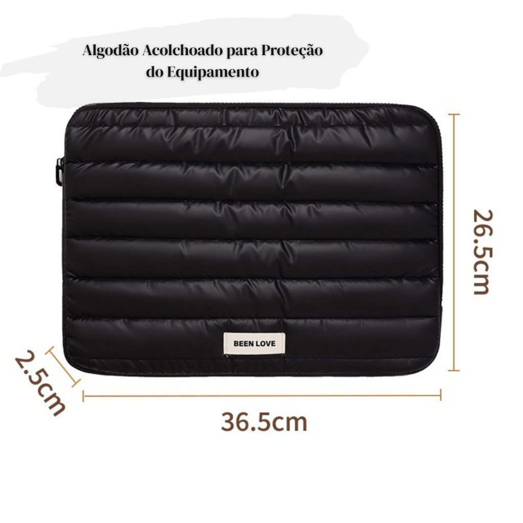 Imagem Bolsa Para Notebook Premium Metalizada Nova Moda Capa Protetora Acolchoada Macia À Prova De Choque