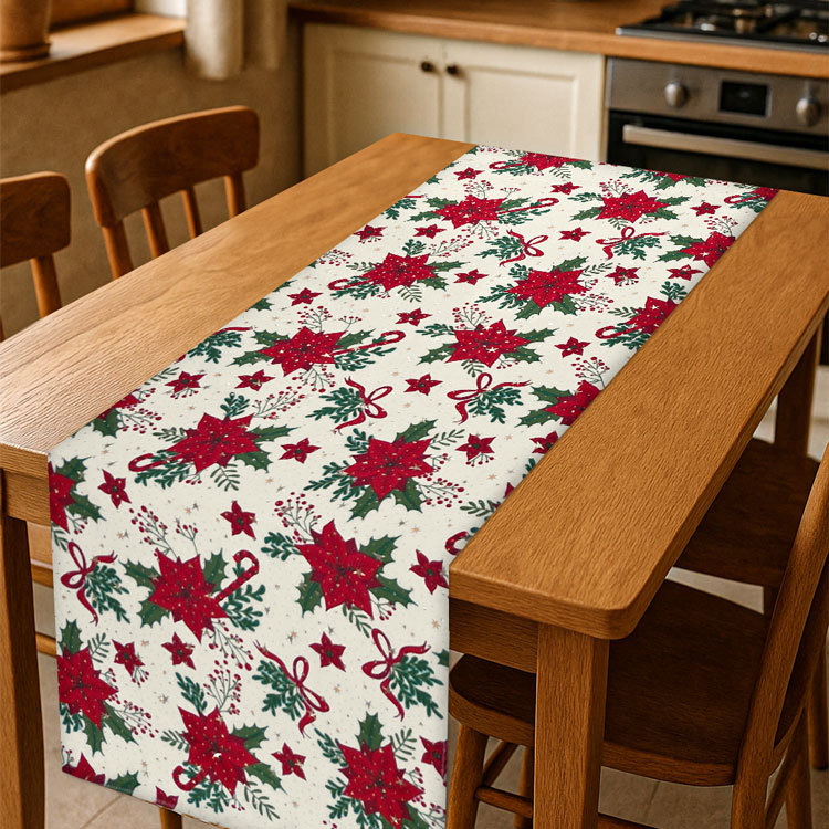 Trilho Caminho De Mesa Decoração Mesa Jantar Natal 045x1,45