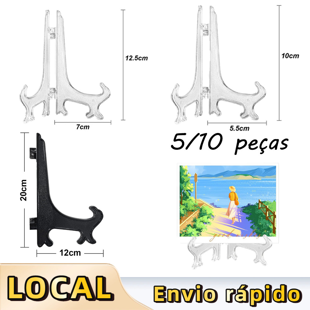 5/10 Peças De Suportes De Pratos De Plástico, Suportes De Pratos Dobráveis, Prateleiras Decorativas Para Pratos