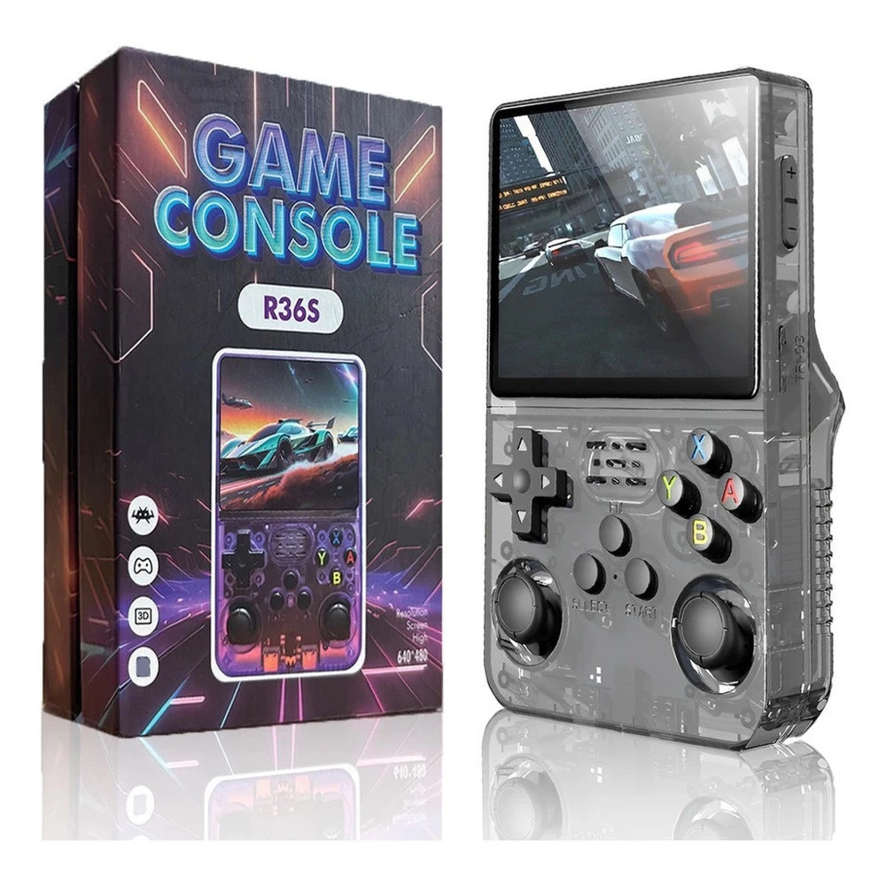 Console Portátil R36S Retro Video Game Emulador Linux 64GB +15000 Jogos Tela IPS 3.5 Game Stick em Oferta na Shopee