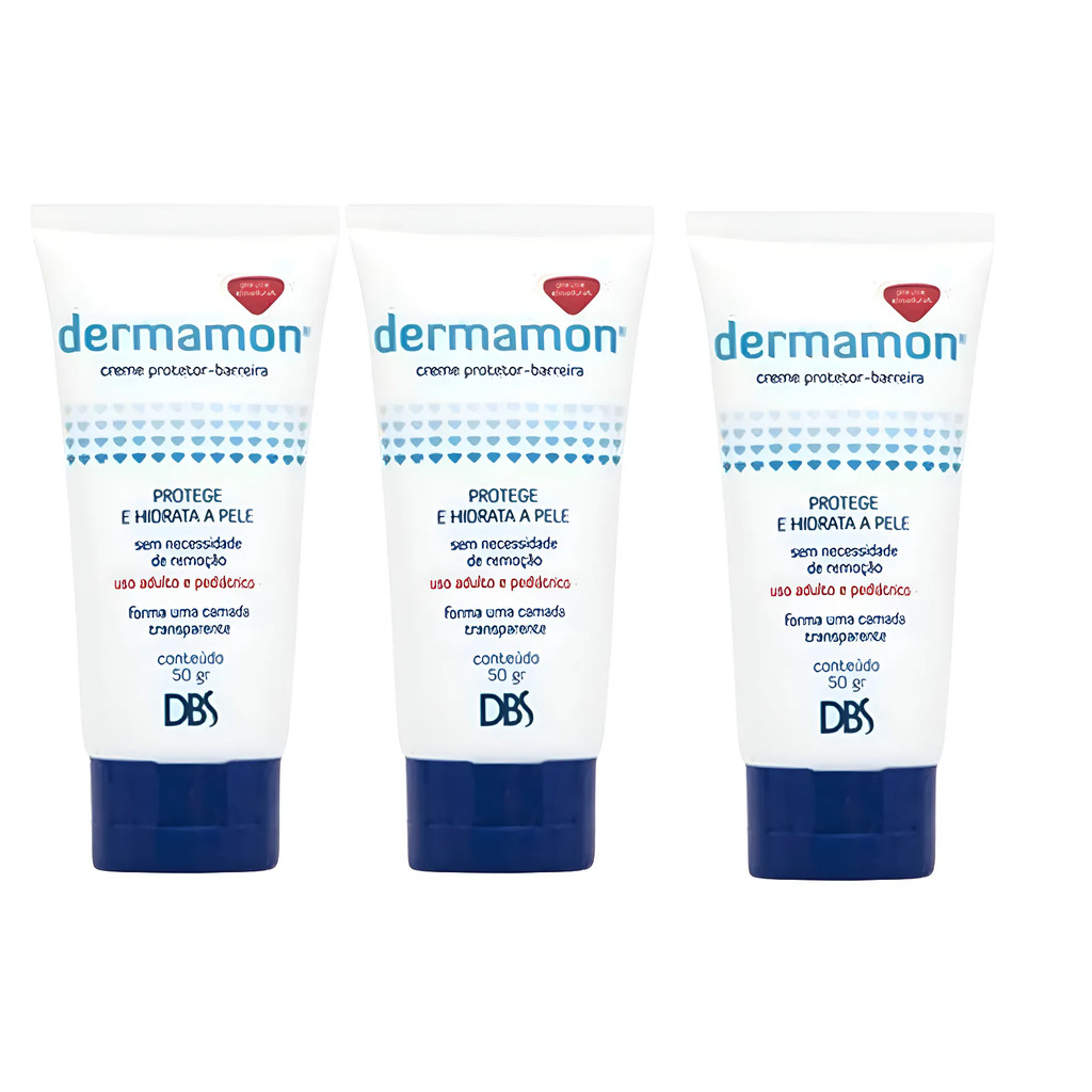 Kit 3x Dermamon Creme Protetor Barreira Assaduras 50g Dbs