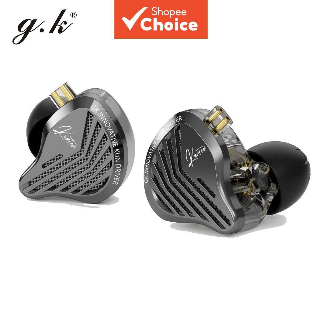 GK-KUNTEN Fone de Ouvido Intra-Auricular Dinâmico Ultra-Largo HiFi para Monitor Esportivo com Cabo Substituível de 2