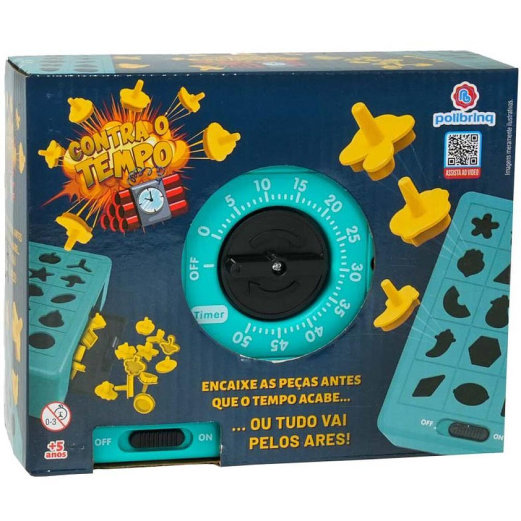 Jogo Desafio Contra o Tempo de Montar Peças no Tabuleiro - Polibrinq