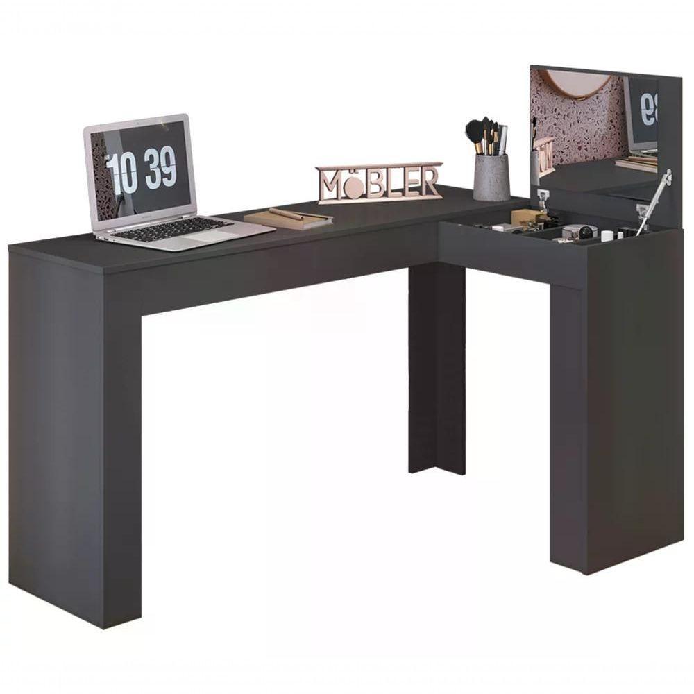 Escrivaninha Penteadeira De Canto 3003029 Preto Mbl Preto em Oferta na Shopee