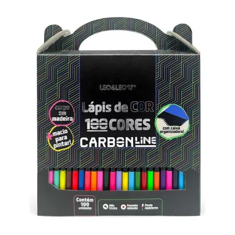 Lápis De Cor Carbon Line 100 Cores Macio Soft Leo E Leo
