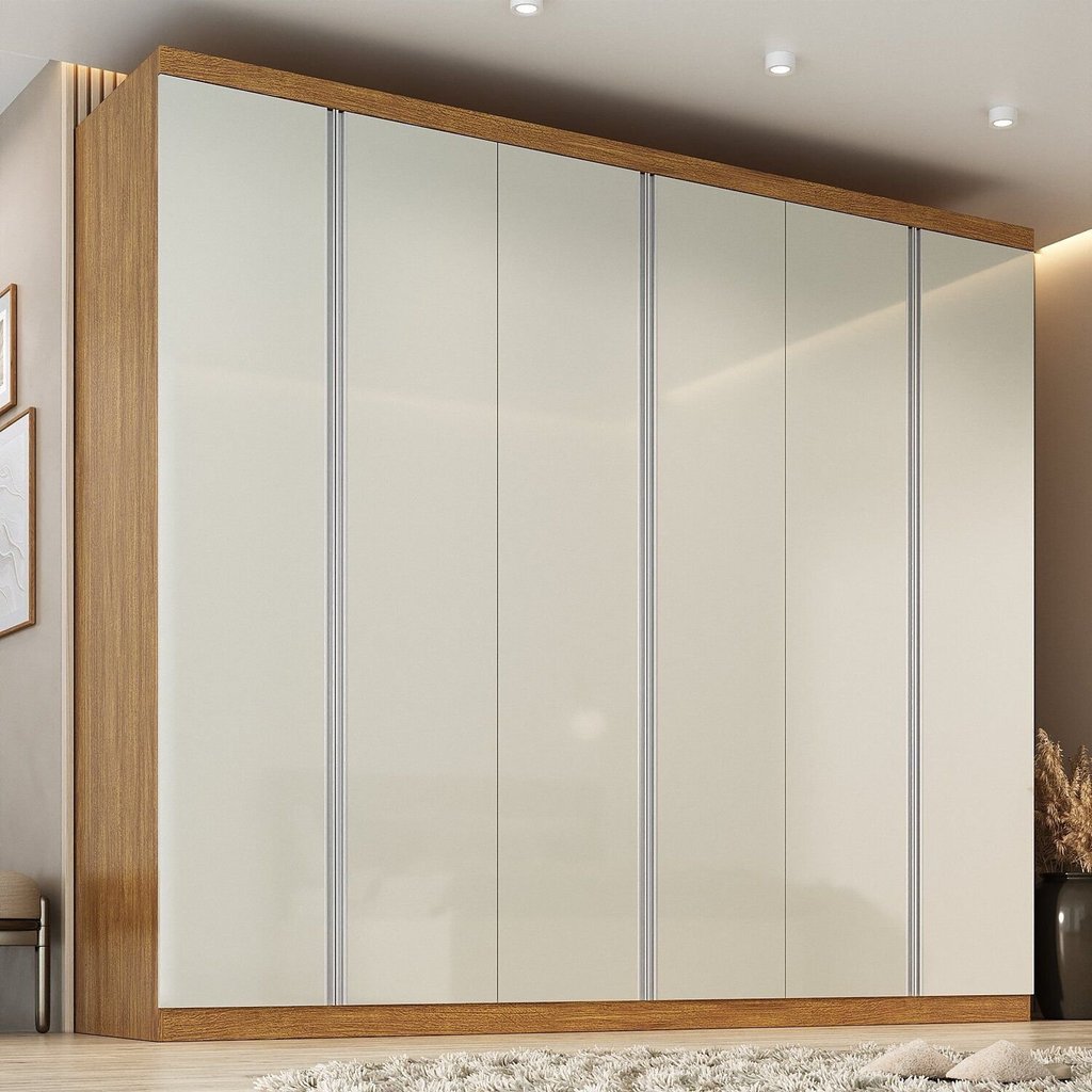 Guarda-roupa Casal 6 Portas Monte Carlo Cinamomo/Off White em Oferta na Shopee