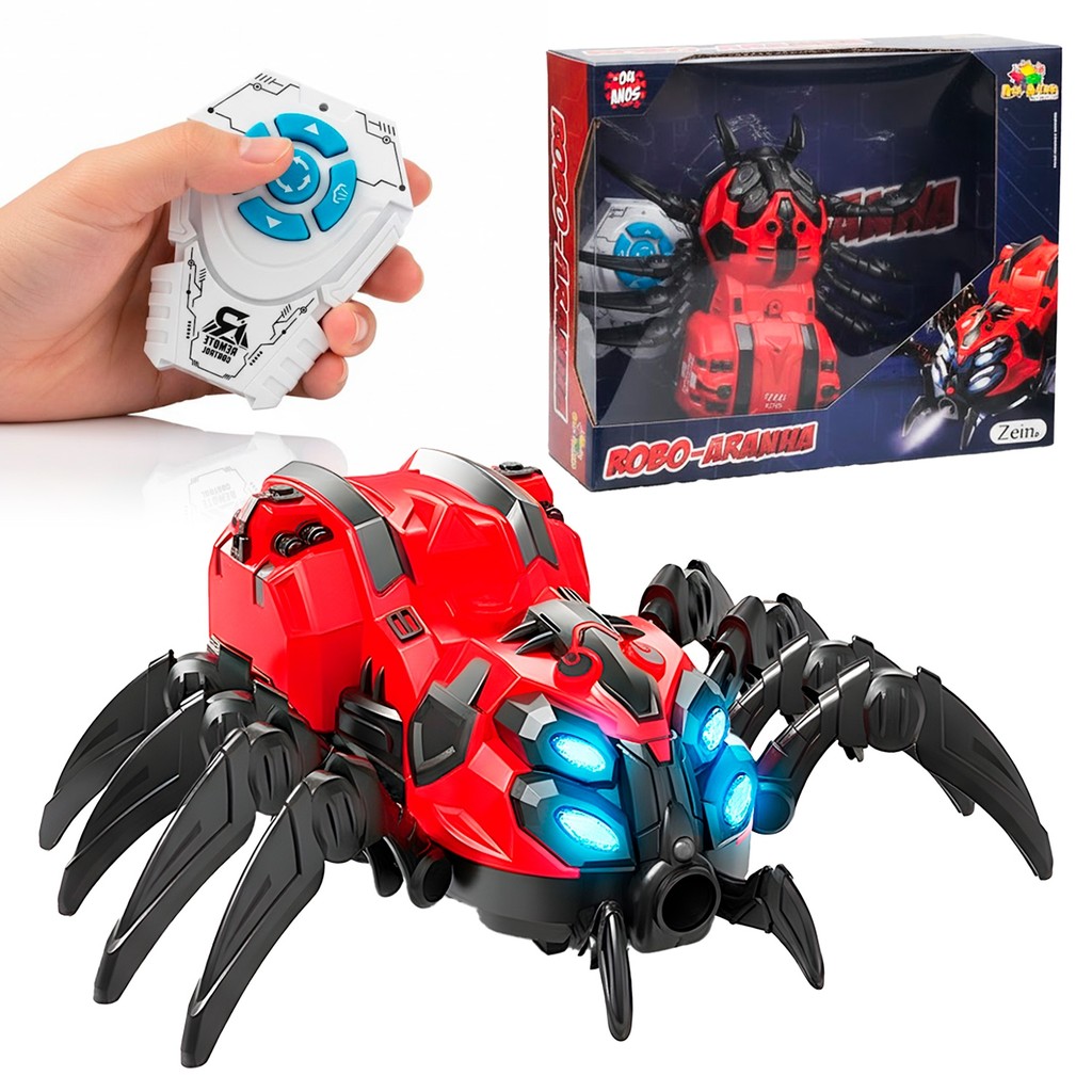 Robô Aranha De Controle Remoto Brinquedo Robô Com Movimento Fumaça Som Luz - Art Brink em Oferta na Shopee
