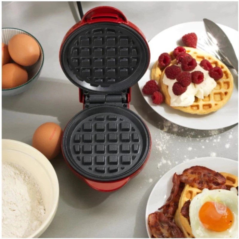 Mini Máquina de Waffle Elétrica Portátil Cozinha Doméstica Muffin de Waffle Automático 110V
