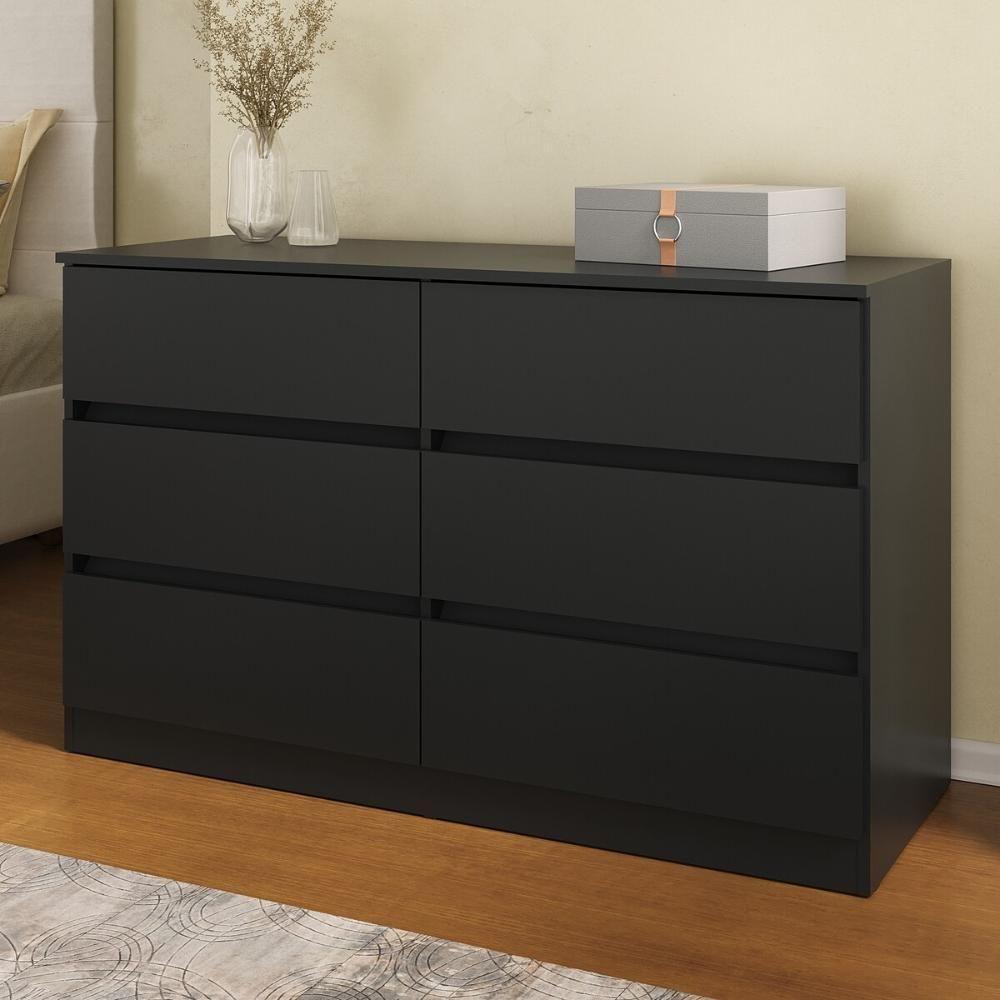 Cômoda Com 6 Gavetas 120cm Multimóveis Mp4396 Preto