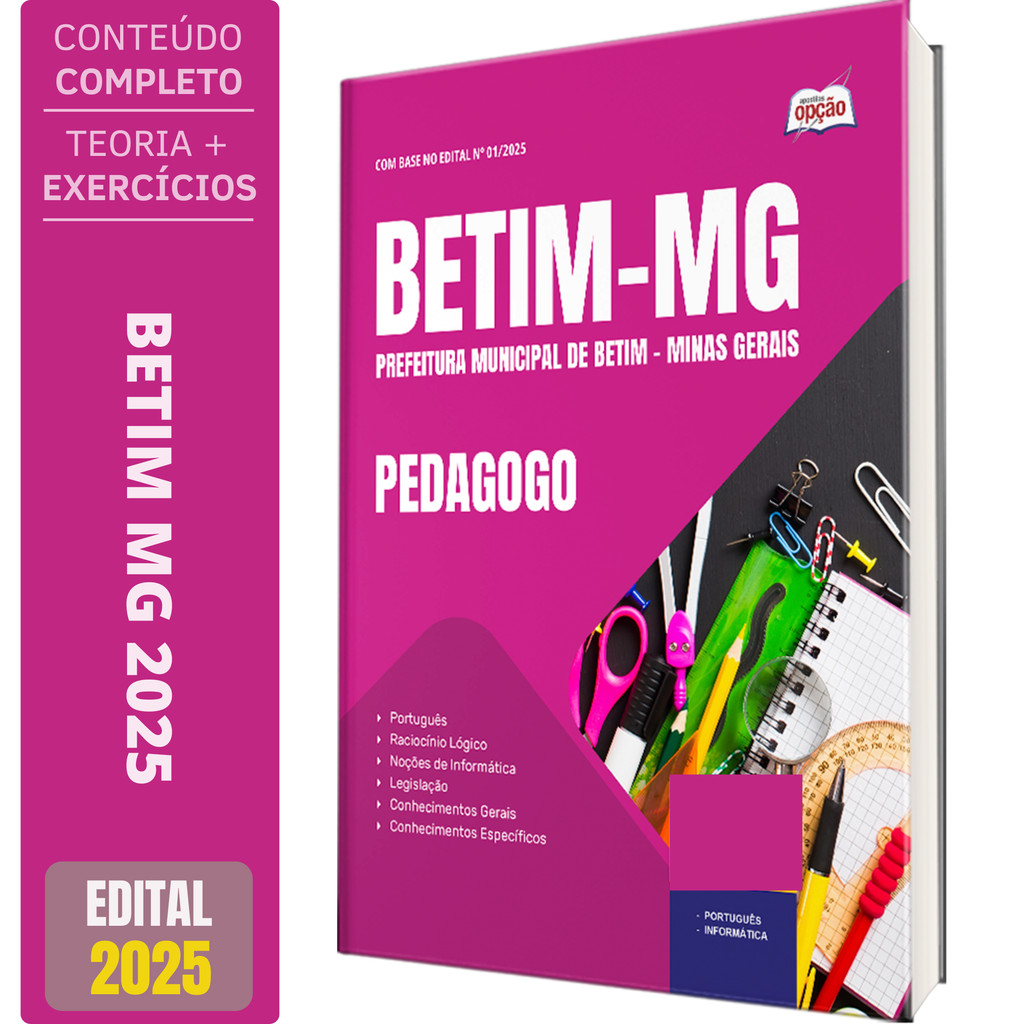 Apostila Prefeitura de Betim MG 2025 - Pedagogo