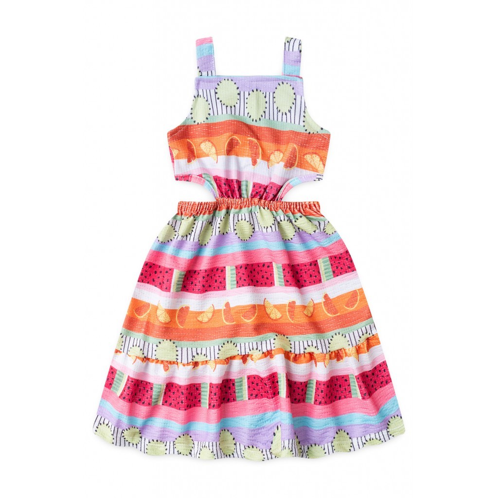 Vestido Feminino Infantil Salada De Frutas em Oferta na Shopee