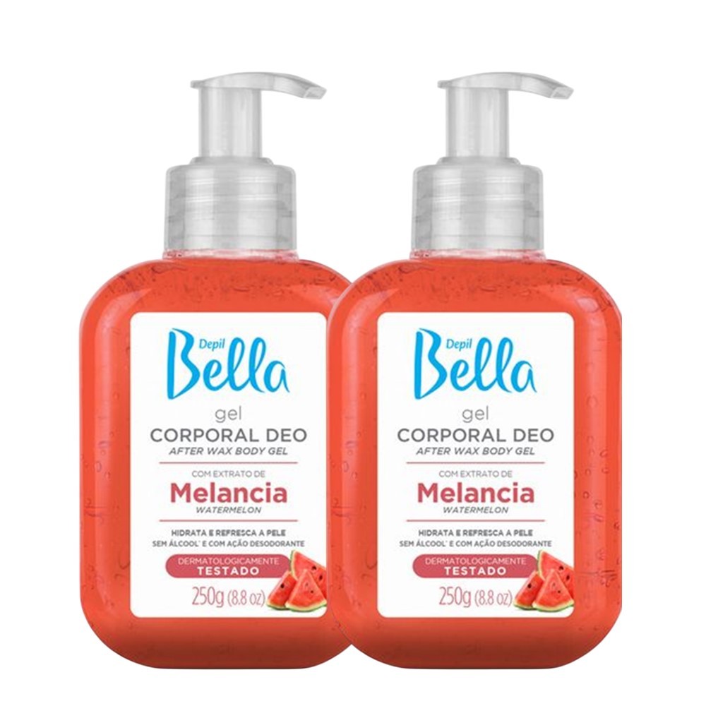 Kit 2 Gel Pós Depilação Pós Sol Corporal Hidratante Refrescante Depil Bella Melância 250g
