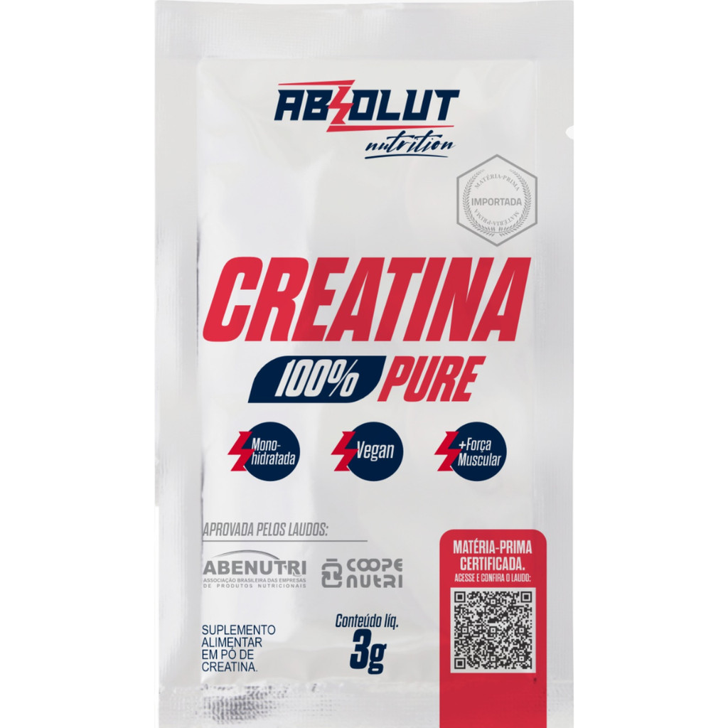 Sache Creatina 100% Pura Monohidratada 3g Absolut em Oferta na Shopee