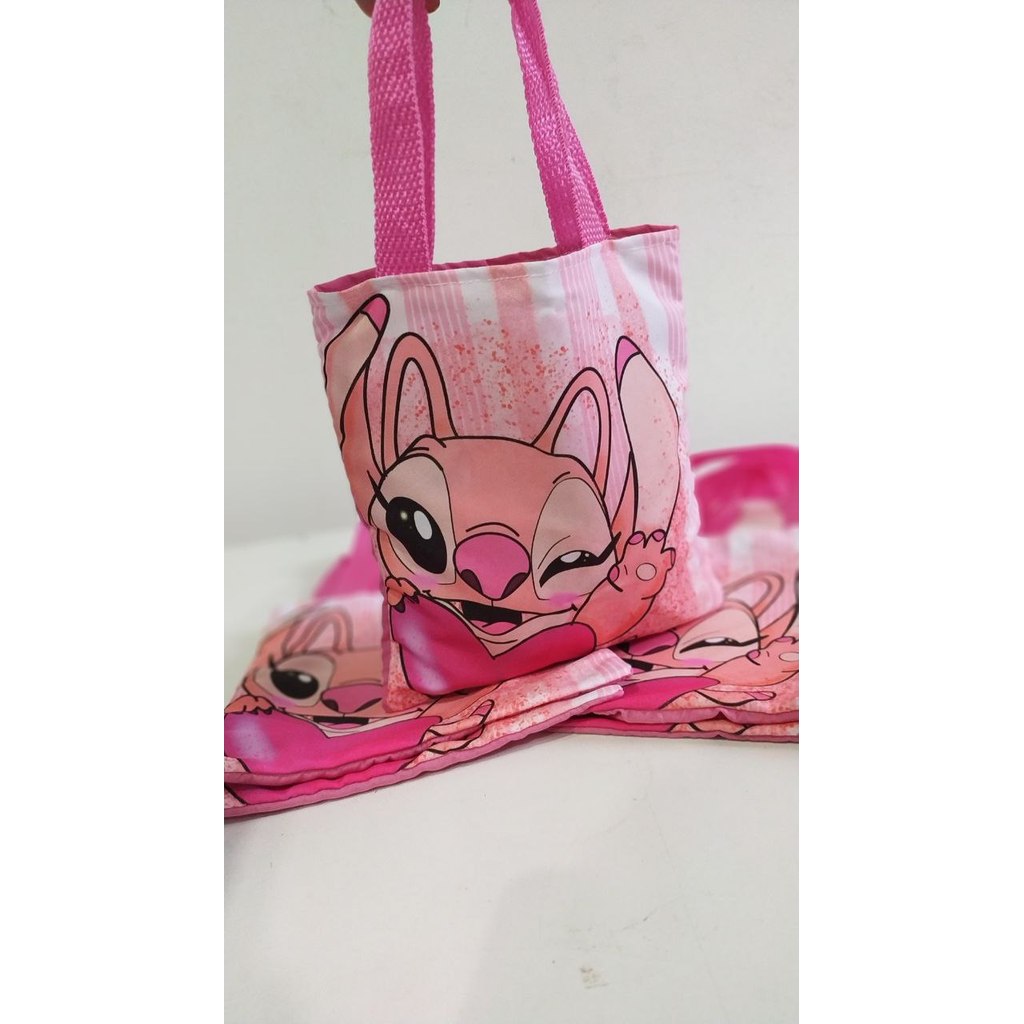 Bolsinhas Lilo e Stitch - Mini Ecobags 20cm | Lembrancinha para Festa Infantil | Não Personalizável