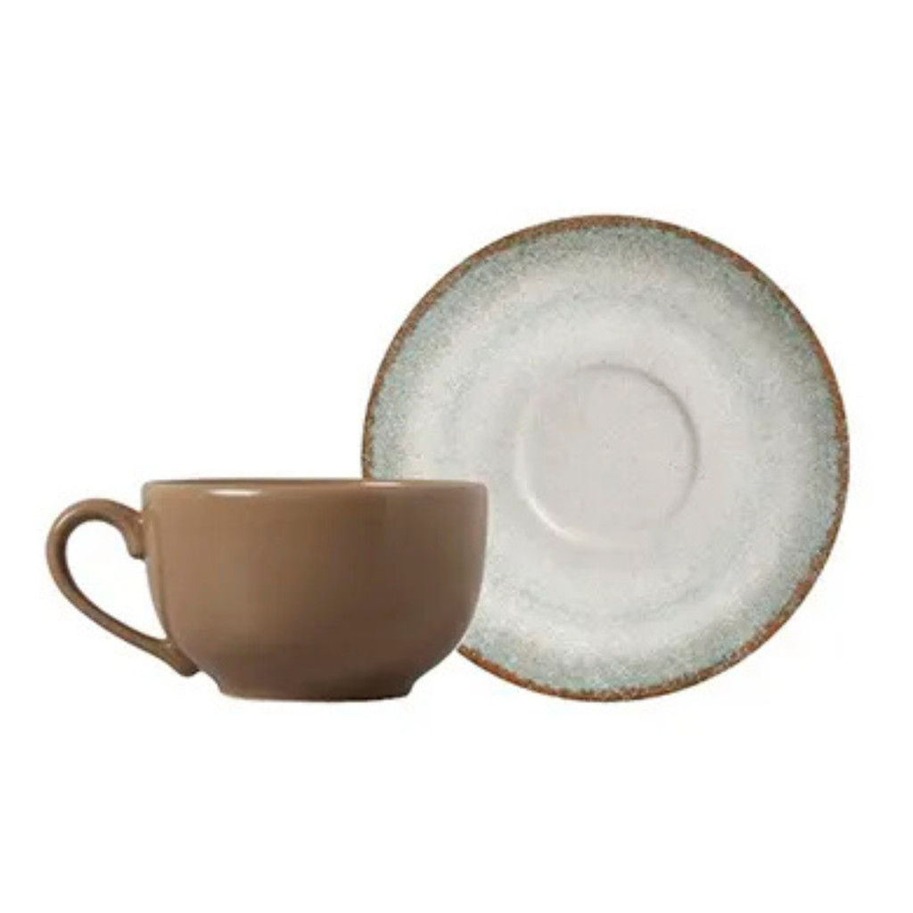Xicara de Chá Café Com Pires 250ml Cerâmica Durban Alleanza em Oferta na Shopee