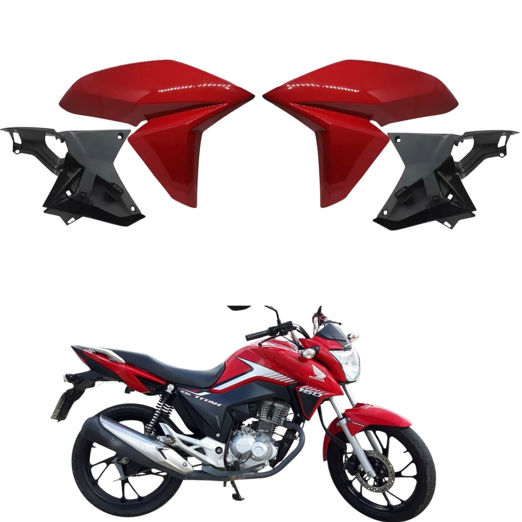 KIT ABA ASA TANQUE ALETA + ABA INTERNO HONDA CG TITAN 160 2016-2021 VERMELHO GUARAU PARAMOTOS HONDA
