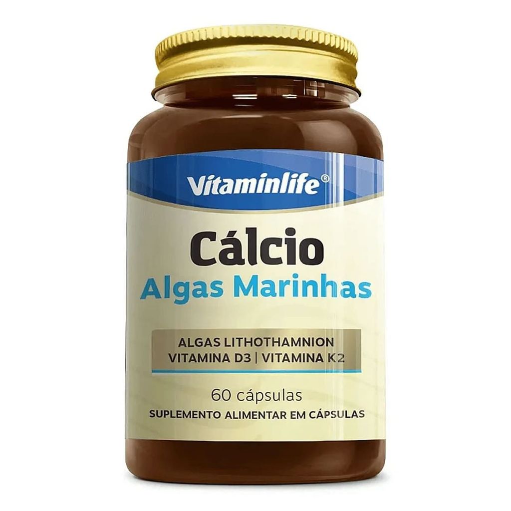 Cálcio Algas Marinhas - 60 Cápsulas - VitaminLife em Oferta na Shopee