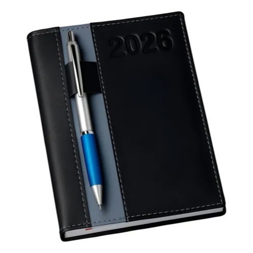 Agenda de 2026 Dária Tradicional Capa de Couro Planner A5 Executiva Luxa Pu