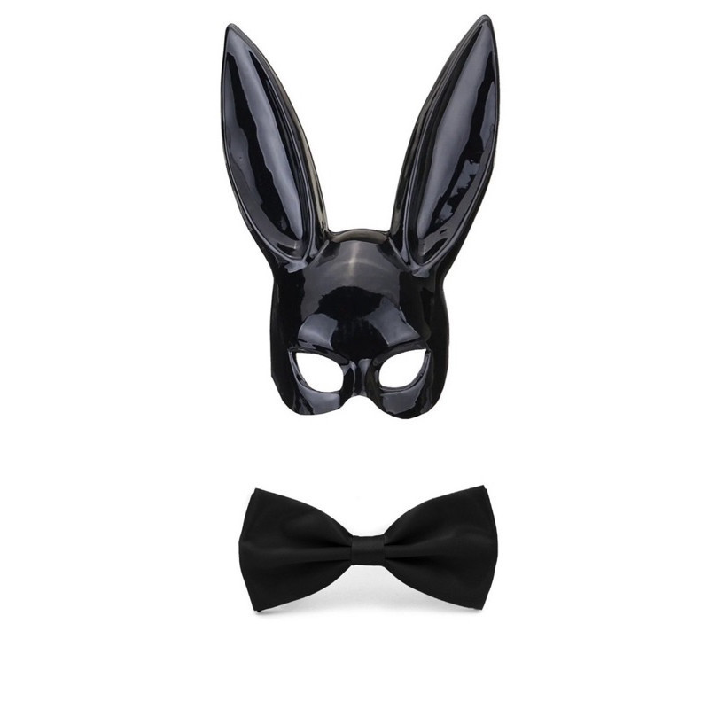 kit Máscara Coelho + Gravata Fantasia Páscoa lsg