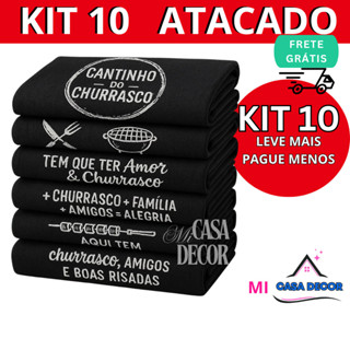 Kit 5 Pano De Prato Sacaria Lomaer Gourmet Premium Grande Copa Preto em Oferta na Shopee