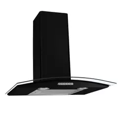 Coifa De Parede 60cm Vidro Curvo Duto Slim Fogatti Black 110V