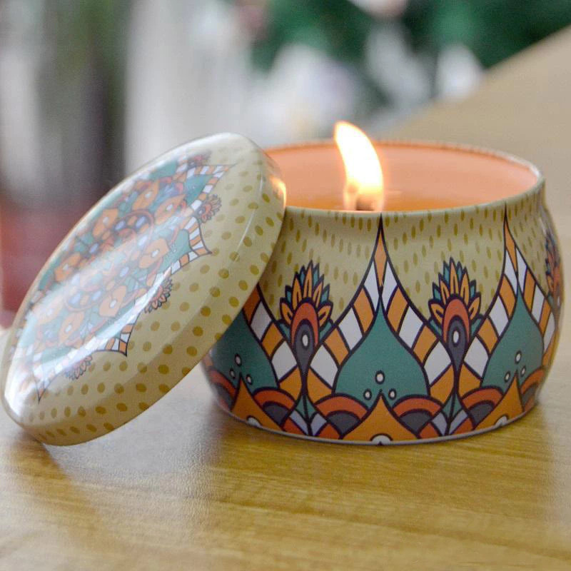 Imagem Kit 6/12/18/24/48/60/96/120 Vela Aromática Artesanal 60g Perfumada Variada Caixinha de Metal Zodiacos 70ml parte 1