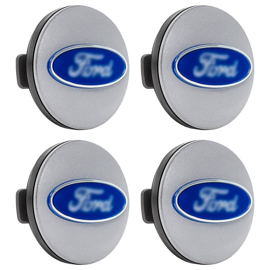 Kit 4 Calota Calotinha Centro Tampa Roda Ford New Fiesta Focus Ka Ecosport Prata