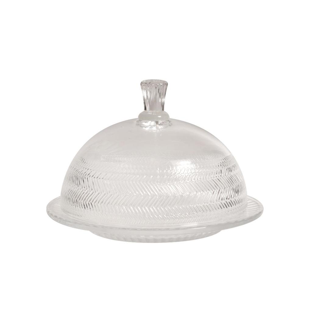 Queijeira Com Tampa Lux De Vidro 19,3X12,6 cm