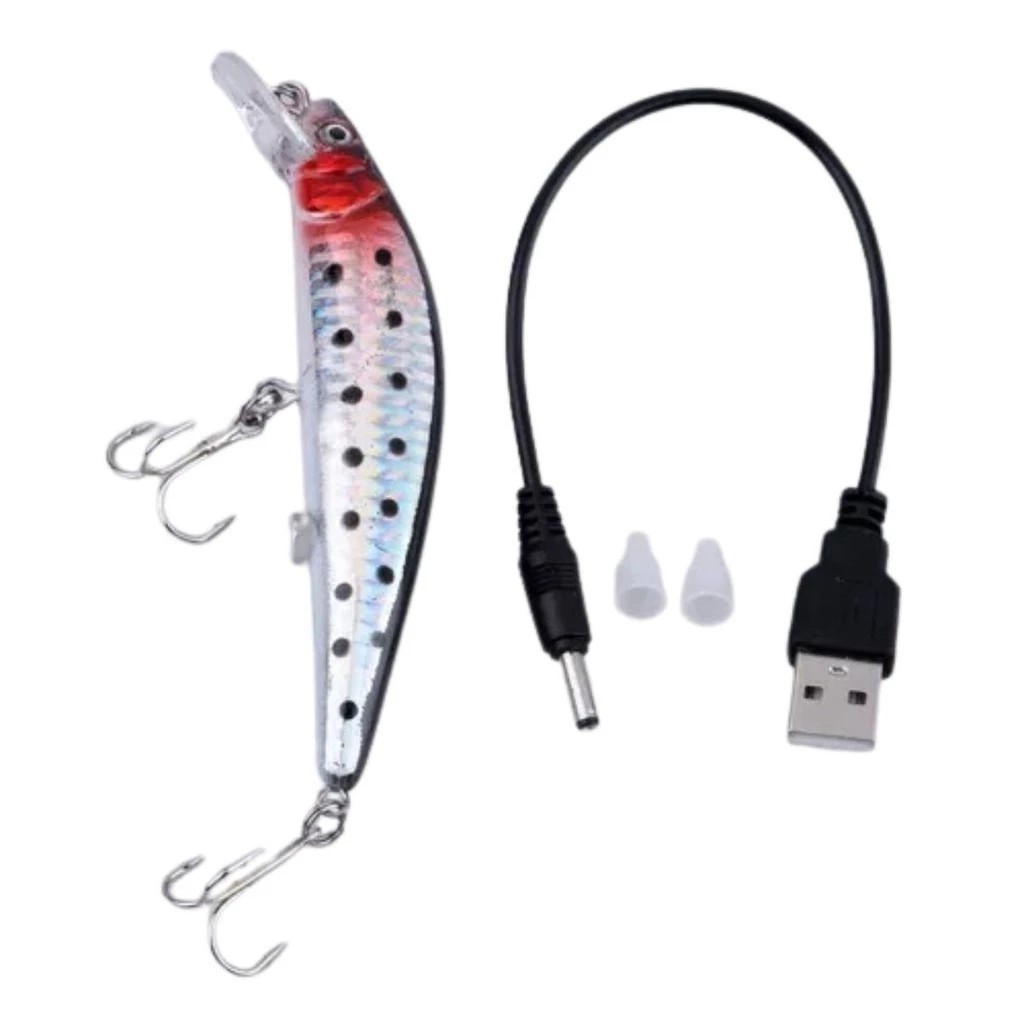 Isca De Pesca Elétrica Recarregável Usb Twitching Lure Led em Oferta na Shopee