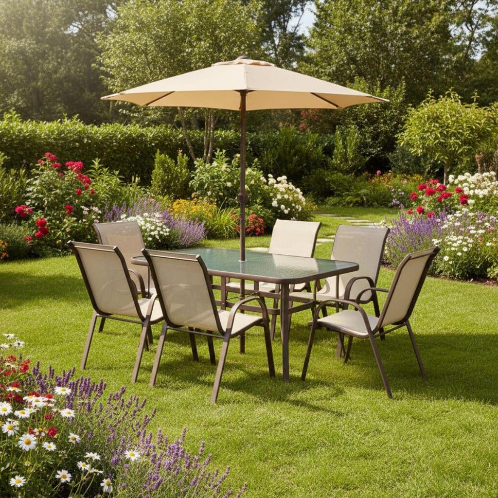 Conjunto Jardim Texas Com Mesa Guarda-sol e Cadeiras Mor · foto 2