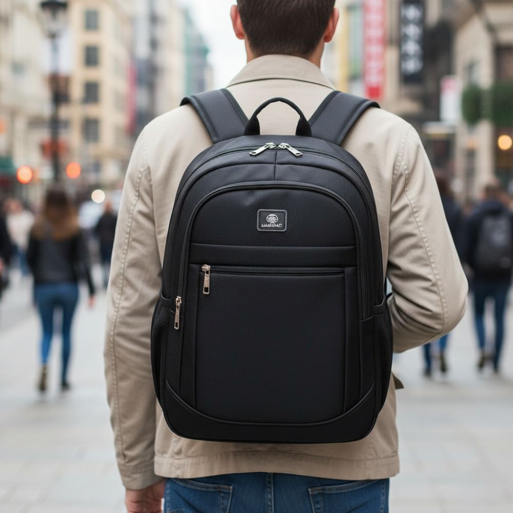 Mochila Masculina Universitária Modelo Coreana Preta Grande Resistente Notebook Escolar Trabalho