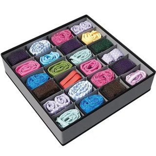 Organizador De Gaveta Com 24 e12 e 6 Divisórias 30X30X10CM Dobrável Para Peças Intimas Su…