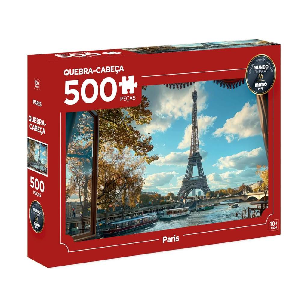 Quebra-Cabeça Puzzle Mundo em Peças Paris 500 peças Mimo Toys - 2645