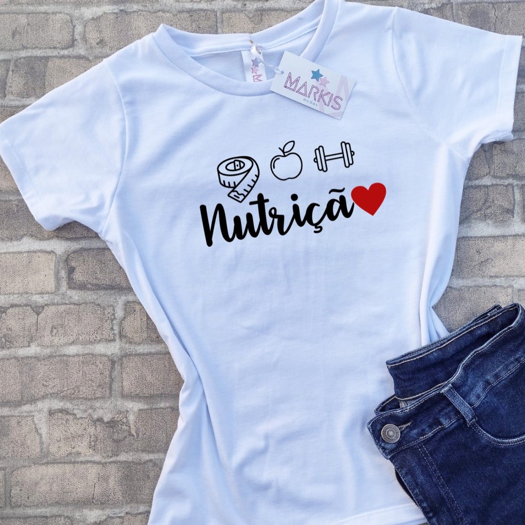 Camiseta feminina t-shirt blusa Nutrição Em Promoção faculdade nutri