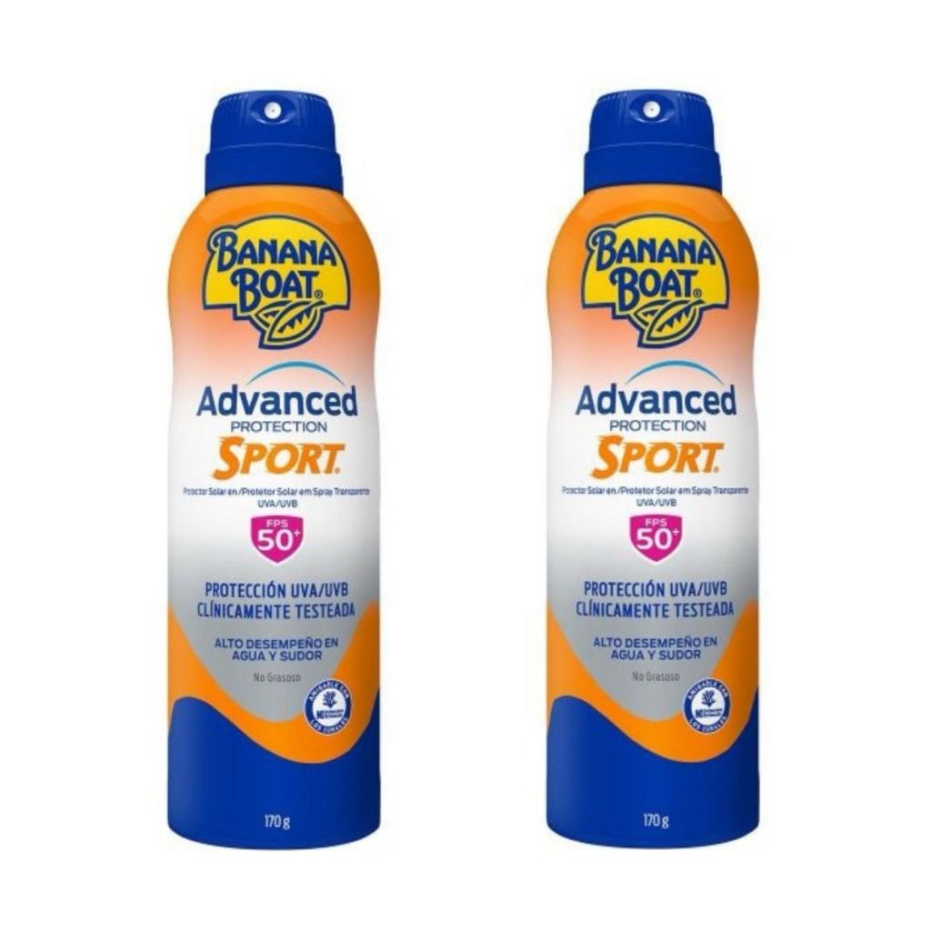 Kit 2 Protetor Bloqueador Filtro Solar Banana Boat Advanced Protection Sport Fps50 Spray 170g