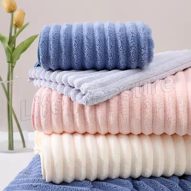 Toalha Grande Espessada-Toalhas De Banho Absorventes E Espessadas-De Veludo Coral Facial Absorvente De Secagem Rápida Do