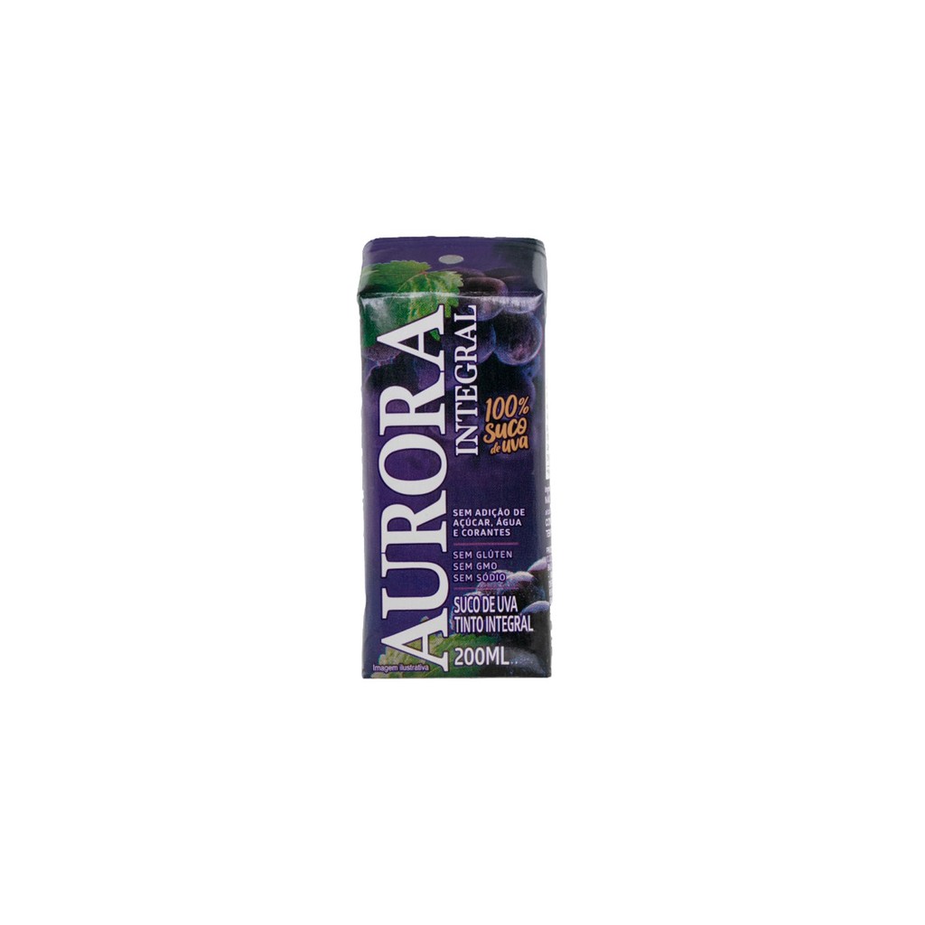 SUCO DE UVA AURORA TINTO INTEGRAL 200ML TP (CX C/ 24 UN) em Oferta na Shopee