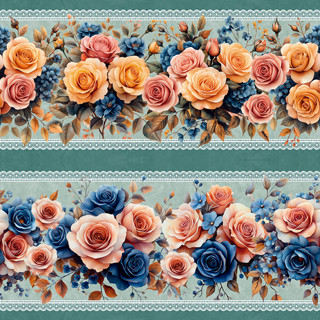 Tricoline Digital Barrado Rosas Glamour, 55cm x 1,50mt em Oferta na Shopee