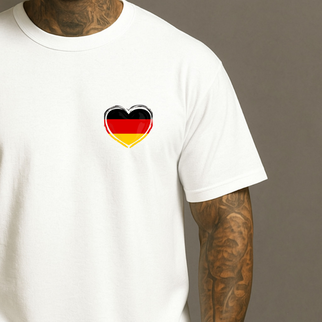Camiseta Camisa Camisa Esportiva Camiseta Básica Estampada Copa 2026 Coração Alemanha Lançamento Envio Rápido Algodão En
