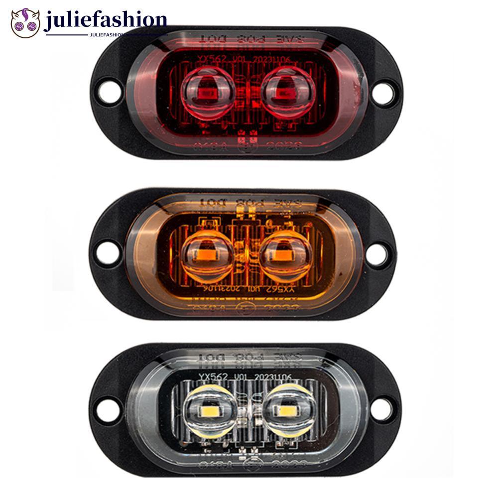 JULIEFASHION 2LED Caminhão Len Luzes Marcadoras Laterais 12-24V À Prova D'água Reboque De Carro Van Ônibus Luz De Sinal 