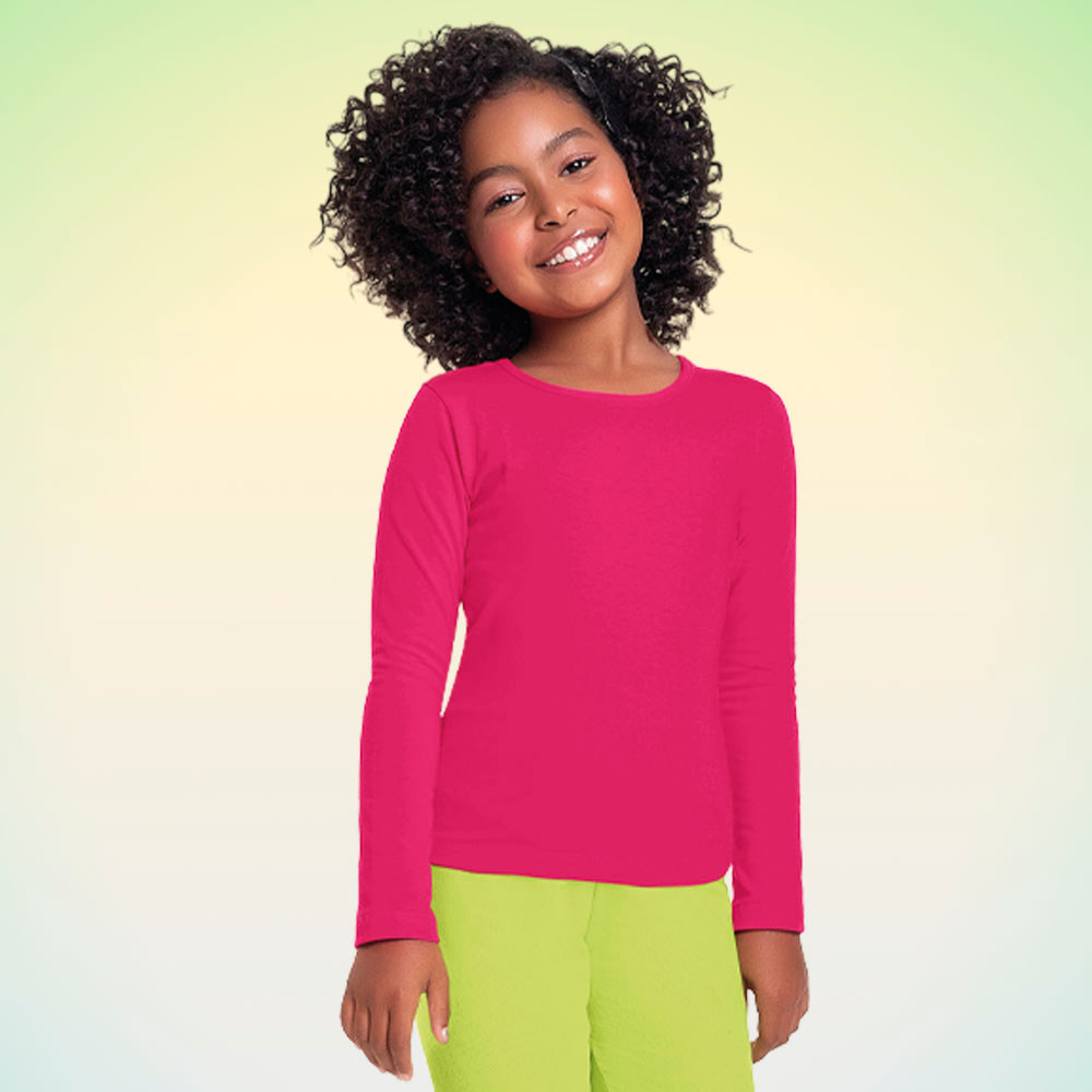 Blusa infantil manga longa em cotton Fakini · foto 2