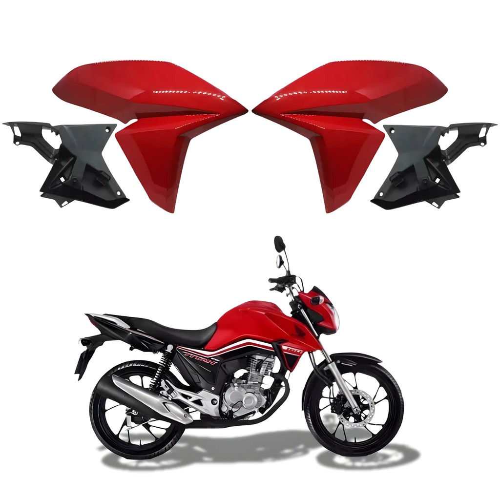 ABA ASA TANQUE ALETA + ABA INTERNO HONDA CG TITAN 160 2016-2021 VERMELHO MARRAKESH PARAMOTOS HONDA