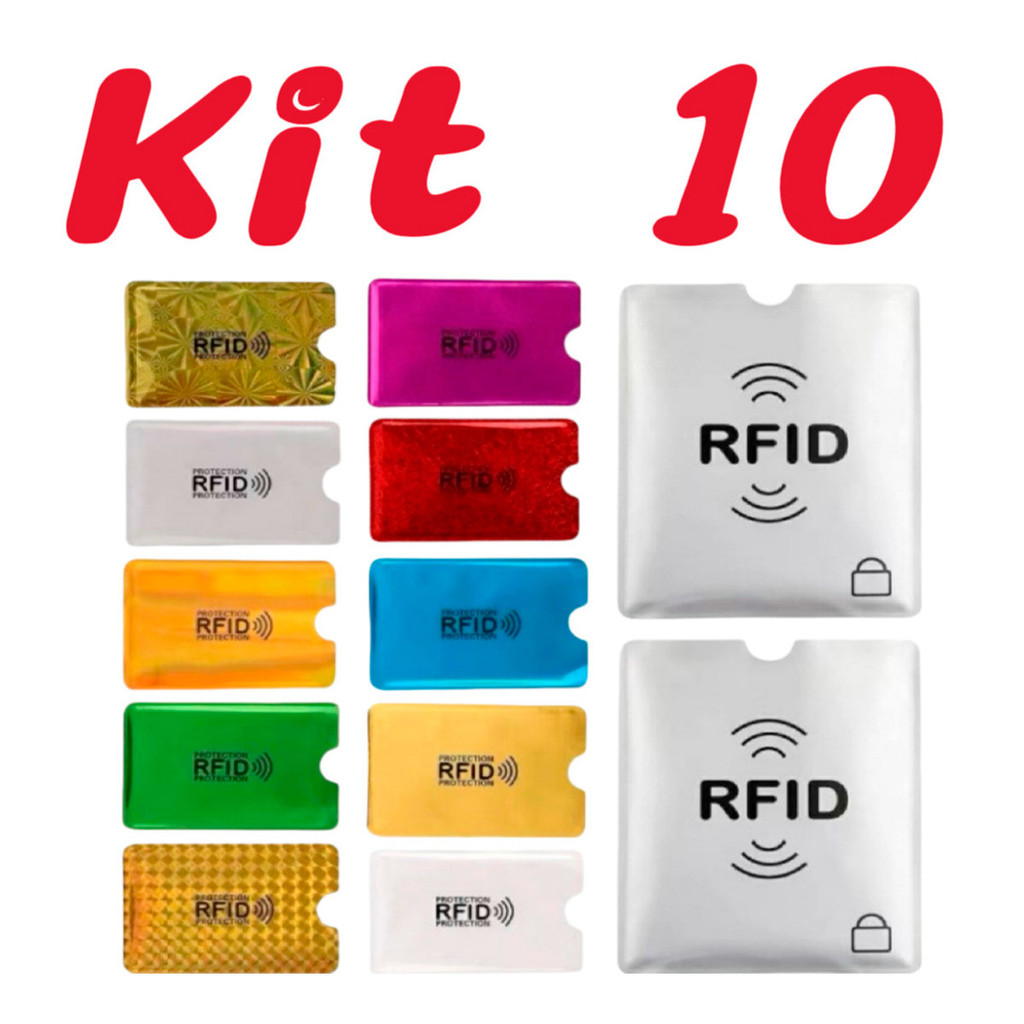 Kit 10 Porta Cartão Anti-furto Capa com Proteção Aproximação Contactless ANJGG em Oferta na Shopee