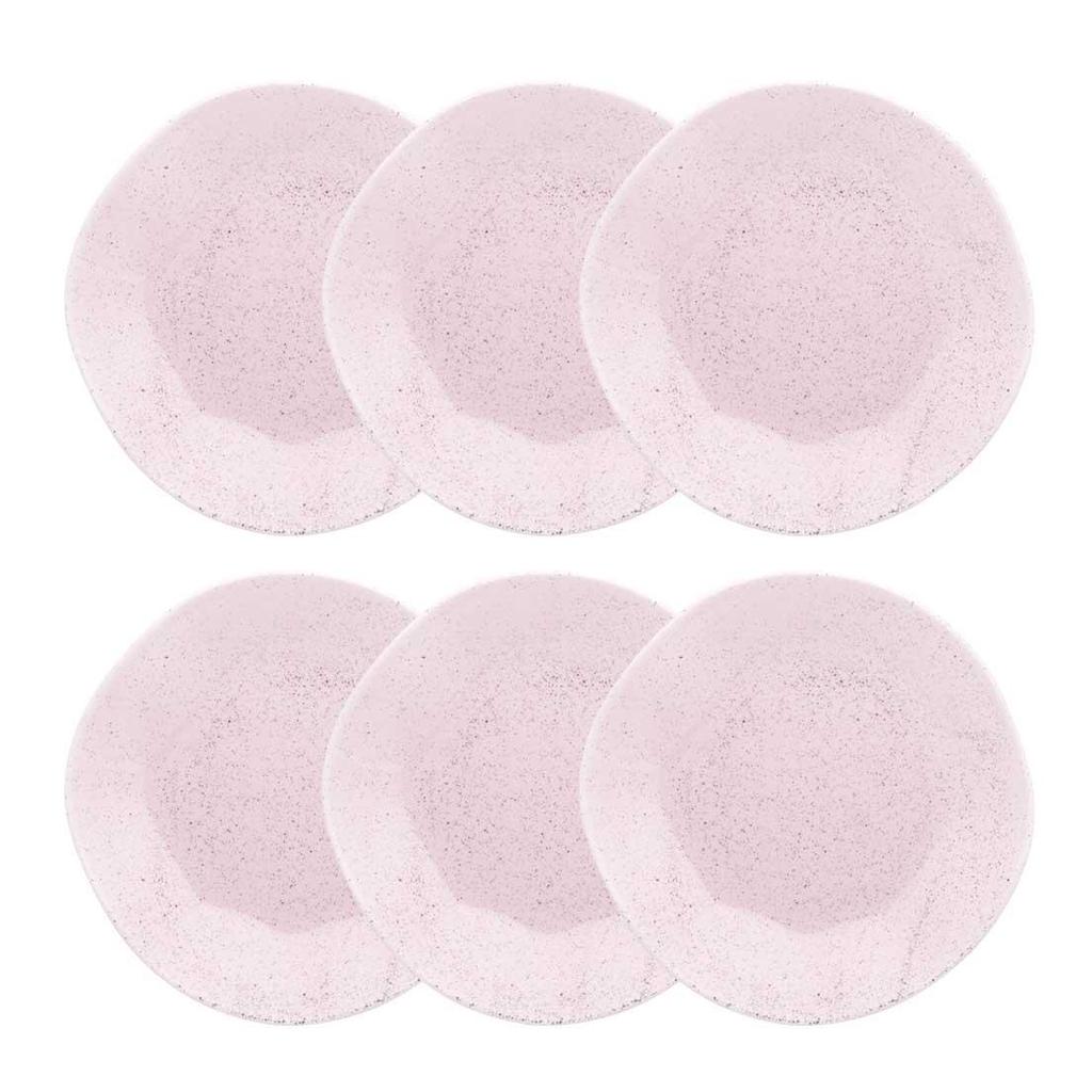 Conjunto de 6 Pratos Rasos 27cm Ryo Pink Sand em Oferta na Shopee