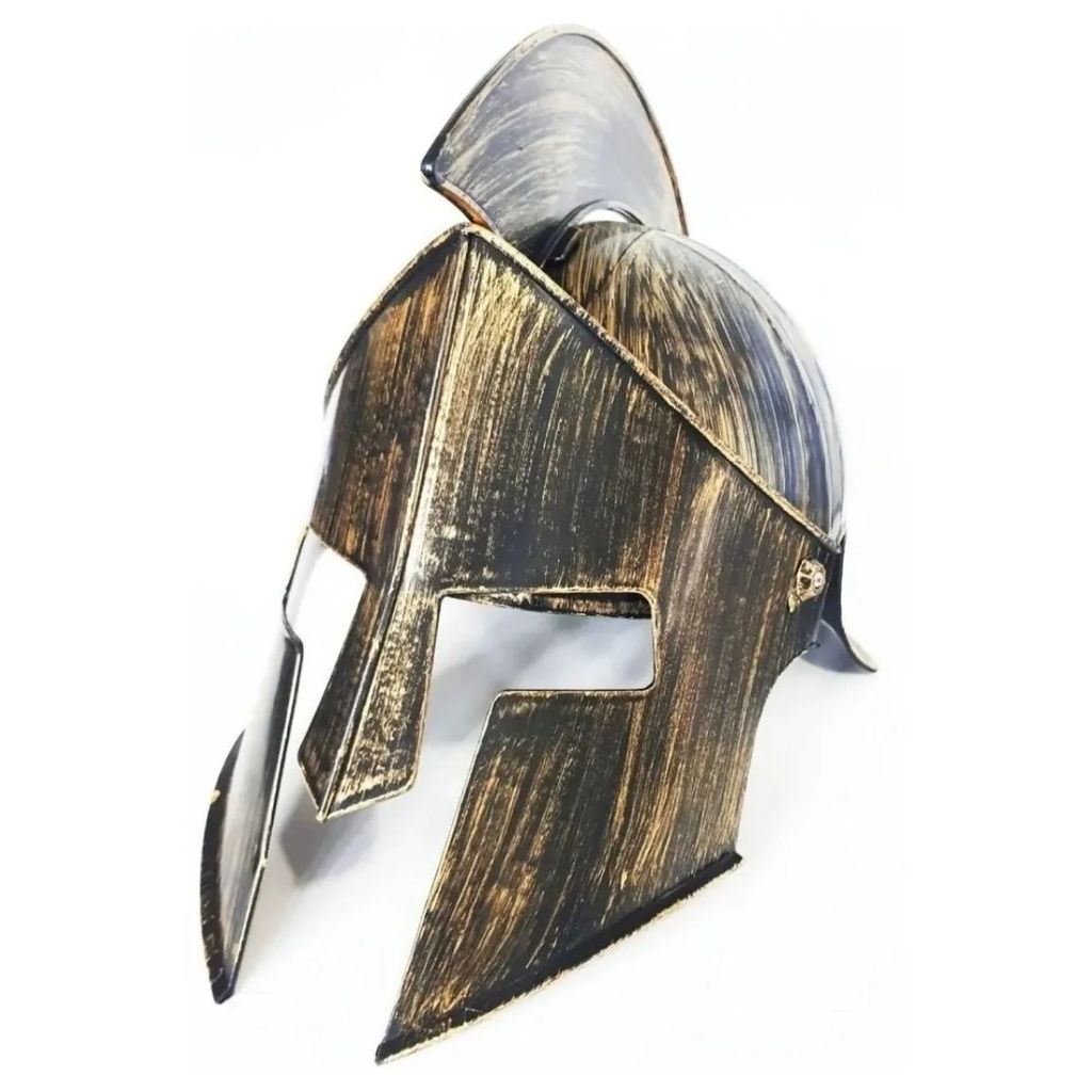 Elmo Espartano Dourado 300 – Capacete Grego Spartano Cosplay Adulto Fantasia Medieval
