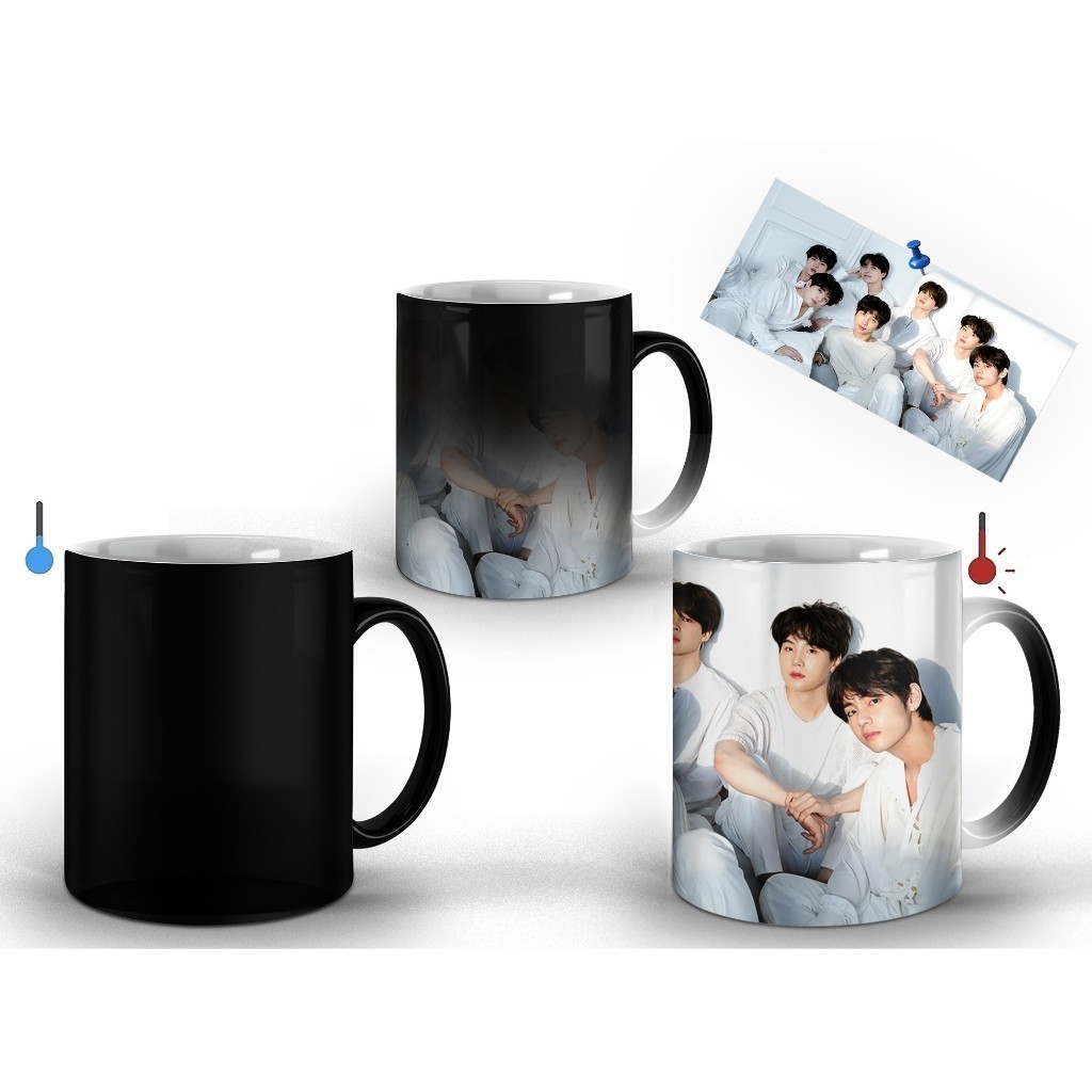 Caneca mágica Kibop BTS M3 - é um produto já pronto para envio imediato e não é personalizada com foto, frase ou nome.