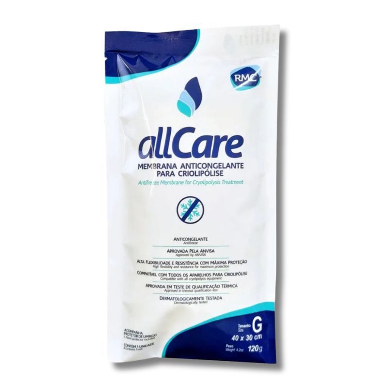Manta Membrana Compressa De Gelo Crio 40x30cm Tamanho G - Anticongelante Criolipólise All Care - RMC 4